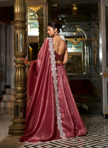 Designer Festive Gold crush lehenga with a embroidered blouse